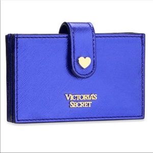 Victoria's Secret Royal Blue Card Holder with Gold Heart